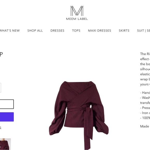 The Riley Plum Wrap top by Meem - such a unique and beautiful and flattering top - Picture 2 of 6